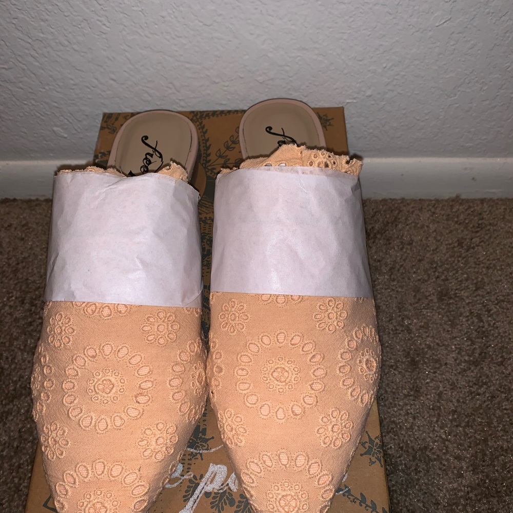 Coral free people slip ons